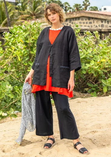 Vävd tunika "Reflexions" i ekologisk bomull - klarröd