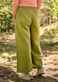 Vävd byxa i ekologisk bomull - grönpeppar