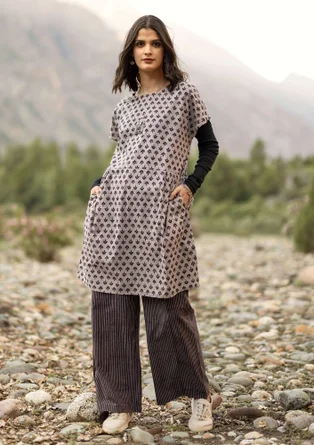 Vävd byxa "Willow" i ekologisk bomull - kashish