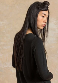 Trikåtop ”Bianca” i lyocell/elastan - svart