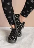 Tryckt sneaker "Belle" i bomullstyg (svart 36)
