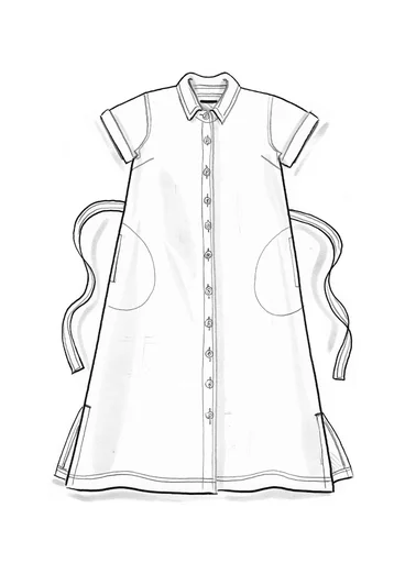 Vävd klänning "Ines" i ekologisk bomull - grafit