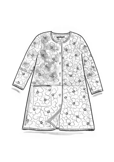 Långkofta ”Theia” i ekologisk/återvunnen bomull - krappröd