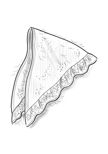 Stickad sjal "Forgetmenot" i alpackamix - kalksten/melange