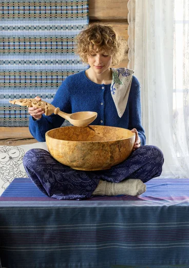 Duk "Alaska Sky" i ekologisk bomull - midnattsblå