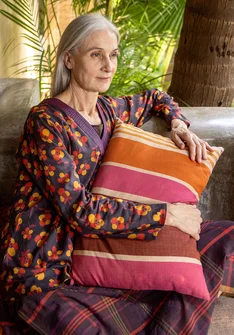 Kudde "Ecuador" i ekologisk bomull, med innerkudde - vinröd