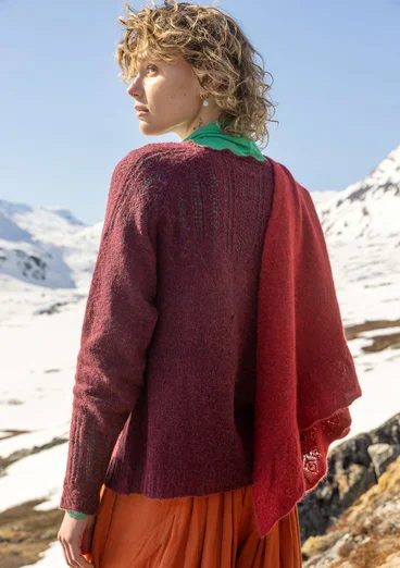 Tröja "Forgetmenot" i alpackamix - aubergine/melange
