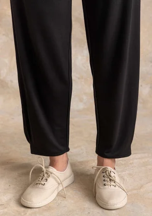 Trikåbyxa i viskos/elastan - svart