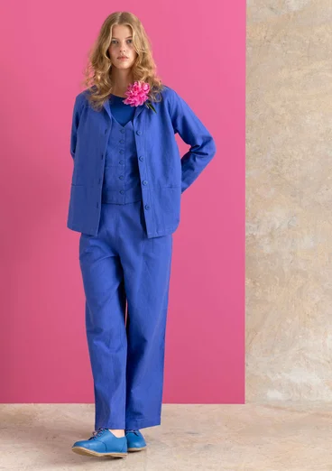 Vävd byxa ”Esme” i bomull/lin - lupin