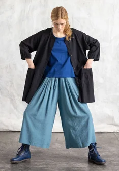 Vävd artistblus "Rut" i viskos/lin - svart