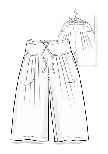 Vävd byxa "Rut" i viskos/lin - veronagrön