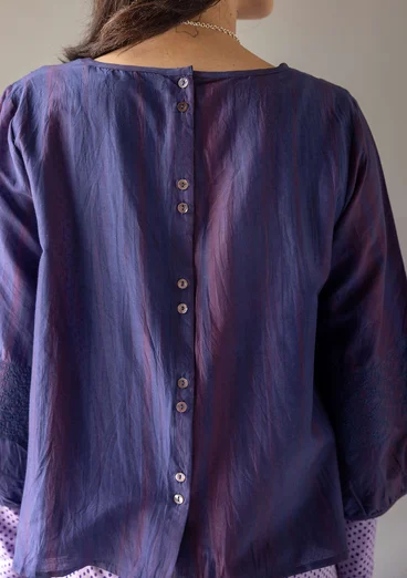 Blus "Melody" i ekologisk bomull/siden - midnattsblå