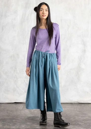 Trikåtop "Tina" i lyocell/elastan - puderlila/mönstrad