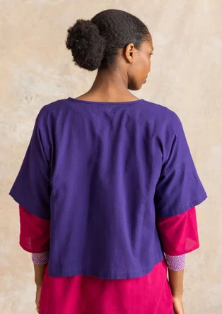 Vävd blus ”Vendela” i ekologisk bomull - natthimmel