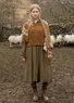 Stickad tröja "Hildur" i ull (mässing/melange XL)