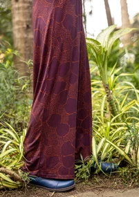 Trikåbyxa "Harriet" i lyocell/elastan - aubergine