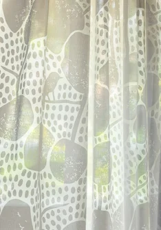 Gardin "Galapagos" i ekologisk bomull - vit