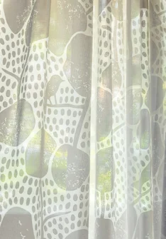 Gardin "Galapagos" i ekologisk bomull - vit