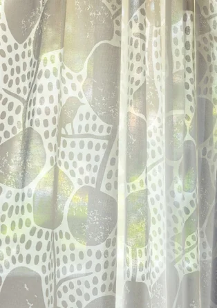 Gardin "Galapagos" i ekologisk bomull - vit