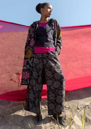 Vävd byxa "Moonlight" i viskos/lin - svart