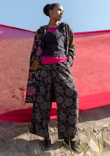 Vävd byxa "Moonlight" i viskos/lin - svart