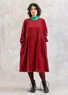 Velourklänning "Cornus" i ekologisk bomull/återvunnen polyester (agatröd L)