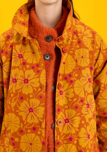 Blommig kappa "Cress" i ekologisk bomull - henna