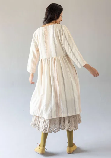 Vävd klänning "Ketchi" i ull/bomull - ostron