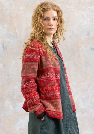 Kofta "Canwood" i ekologisk/återvunnen bomull - tranbär