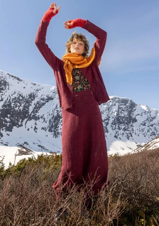 Kofta "Forgetmenot"  i alpackamix - aubergine/melange