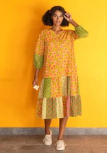 Vävd klänning "Sona" i ekologisk bomull - mango