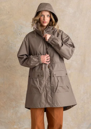 Vävd parkas ”Vendela” i ekologisk bomull - ljus potatis