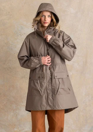 Vävd parkas ”Vendela” i ekologisk bomull - ljus potatis