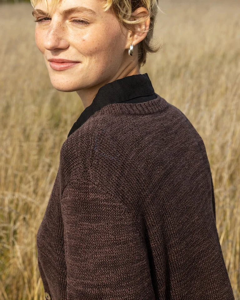 Cardigan in linen/organic cotton