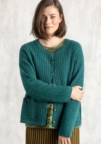 Nepskofta i lammullsmix - ljus buteljgrön/melange