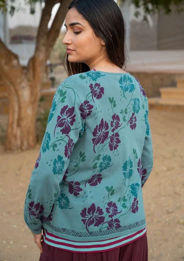 Kofta "Flow" i ekologisk/återvunnen bomull - veronagrön