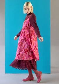 Vävd klänning "Antoinette" i ekologisk bomull - hibiskus