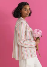 Vävd jacka ”Esme” i bomull/lin - flerfärgad/randig