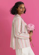 Vävd jacka ”Esme” i bomull/lin - flerfärgad/randig