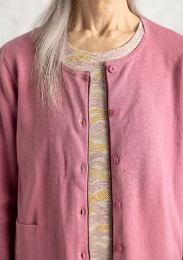 Kofta i ekologisk/återvunnen bomull - mineralrosa