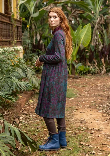 Trikåklänning "Isabella" i ekologisk bomull/modal - mörk choklad