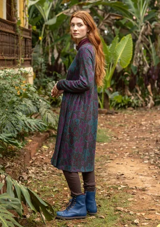 Trikåklänning "Isabella" i ekologisk bomull/modal - mörk choklad