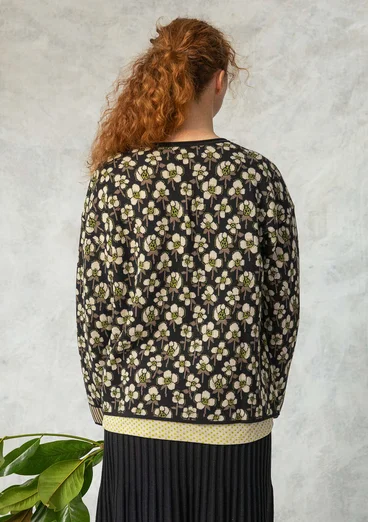 Kofta "Andes" i ekologisk/återvunnen bomull - svart