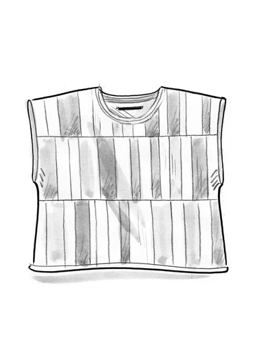 Stickad väst "Rut" i ekologisk/återvunnen bomull - indigoblå/ruta