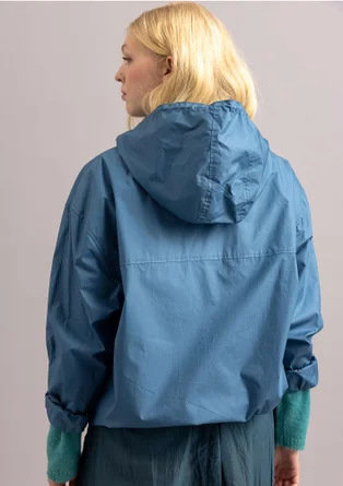 Vävd jacka i ekologisk bomull - ljus indigo