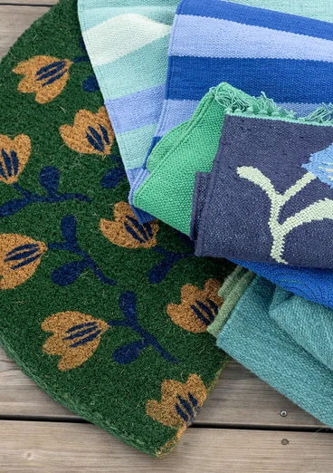 Dörrmatta "Wildflower" i kokosfiber - malakit