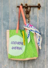 Väska "Nina" i ekologisk bomull - ärtgrön