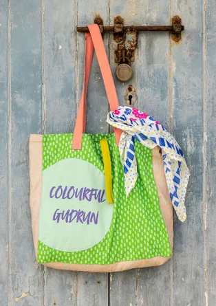 Väska "Nina" i ekologisk bomull - ärtgrön