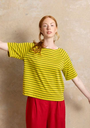 Basrands T-shirt i ekologisk bomull - grönpeppar/dijon