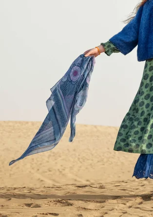 Sjal "Okinawa" i ull - ljus indigo